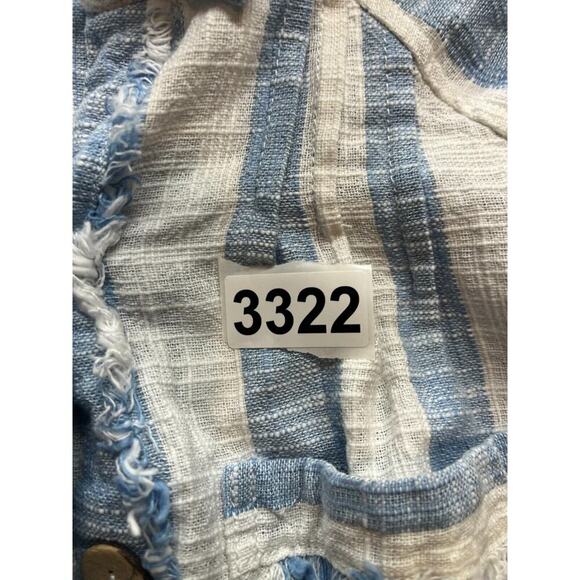 We The Free Distressed Striped‎ Crop Shirt Size Small Blue And White Stripe - Picture 5 of 5